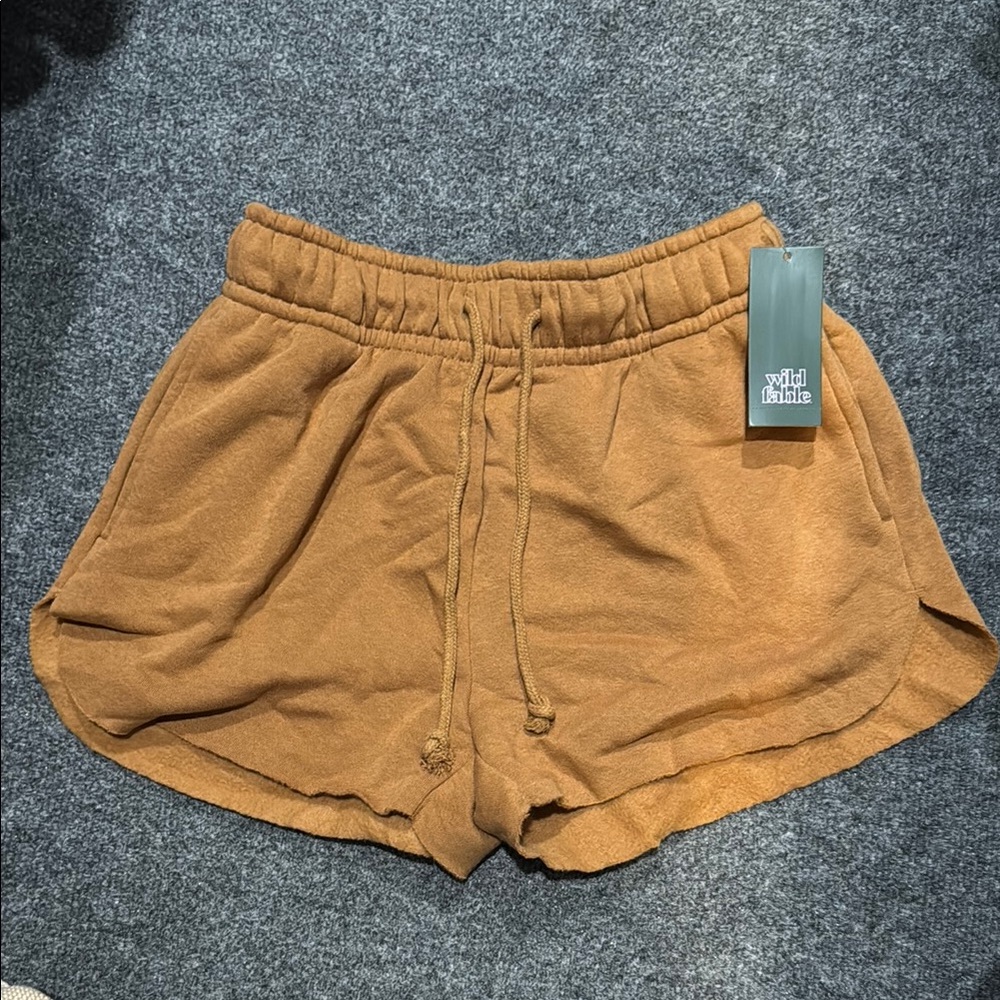 Wild Fable Tan Athletic Shorts with Elastic Waistband and pockets- new with tags